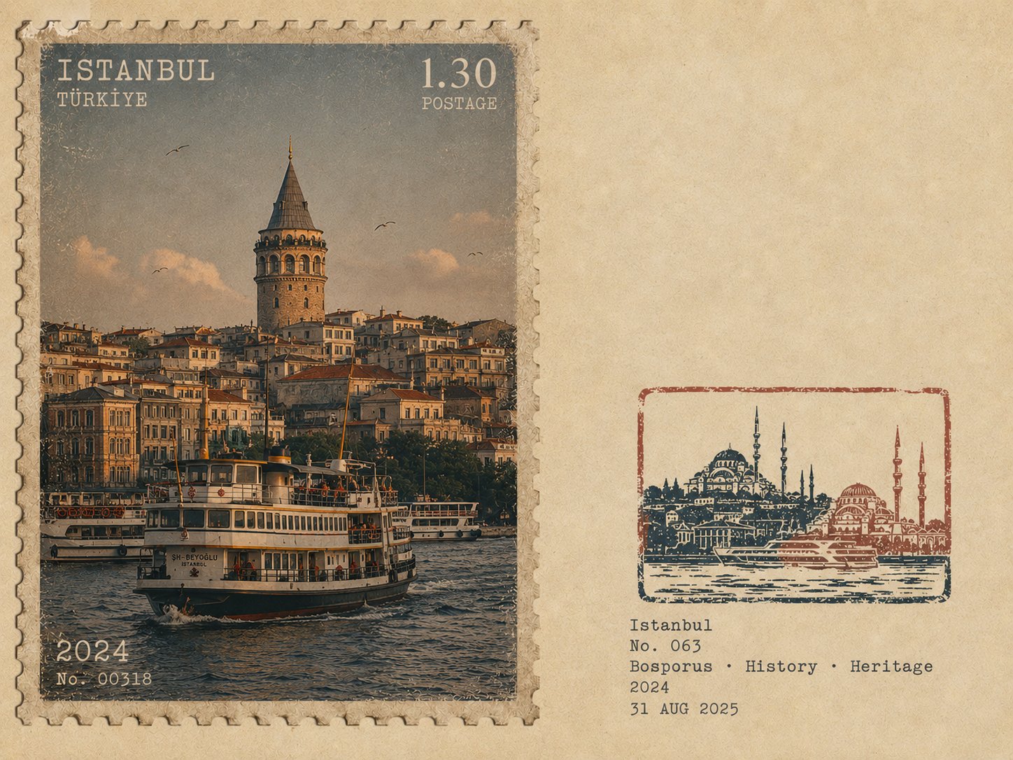 Rubber stamp travel notes